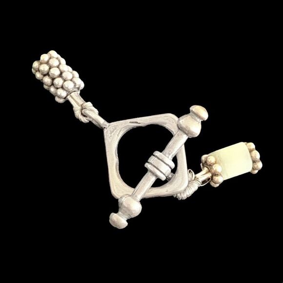 Vintage semi precious sterling silver blue green bracelet 7.5” - Picture 9 of 10